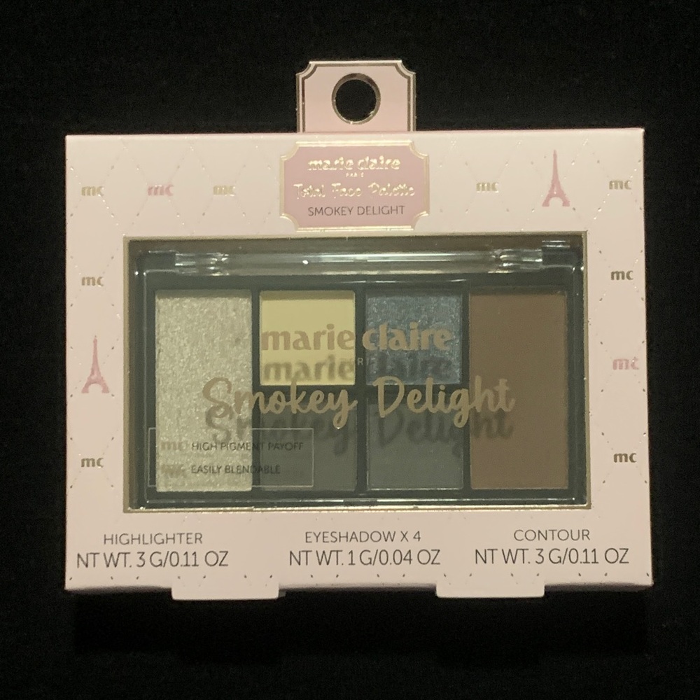 NWT Marie Claire Paris Total Face Pallette Smoky Delight Eyeshadow Highlighter